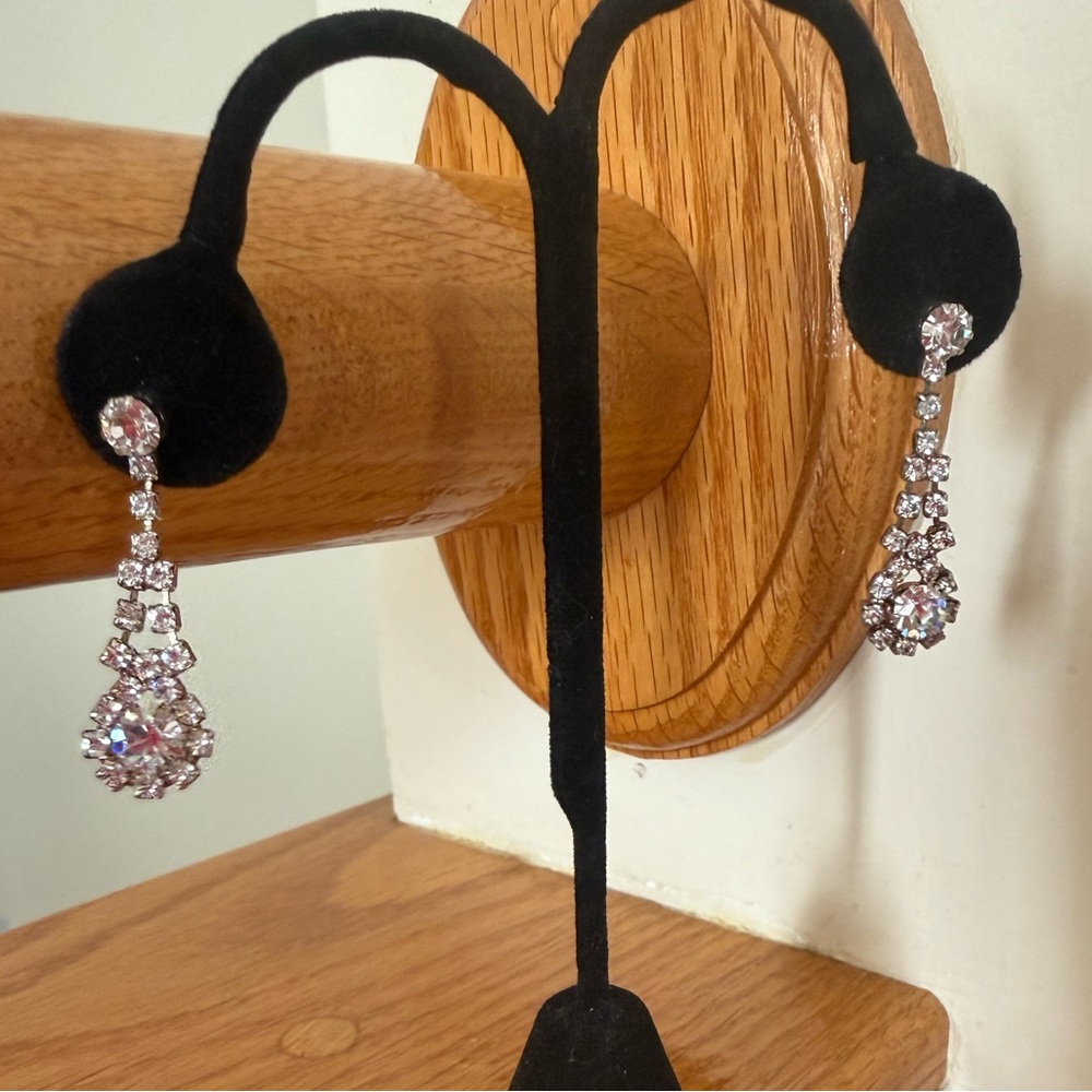 Cache Sparkling Silver Drop Earrings - image 4